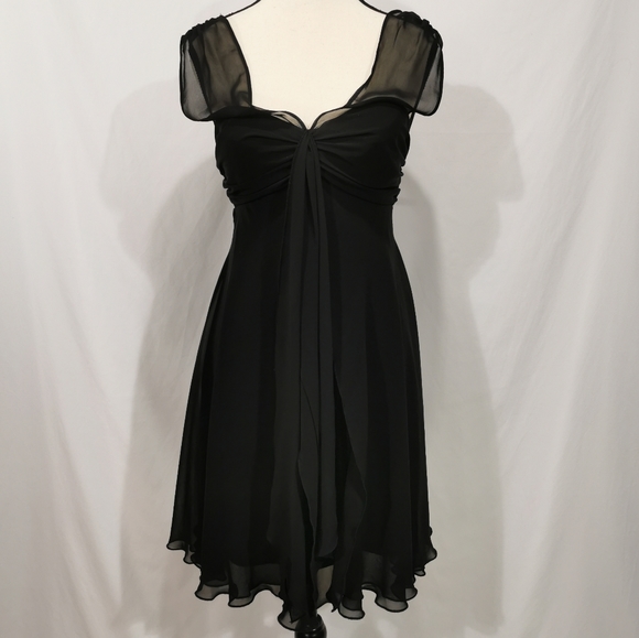 connected apparel Dresses & Skirts - Connected Apparel Black Chiffon Cocktail Dress - Sz 10